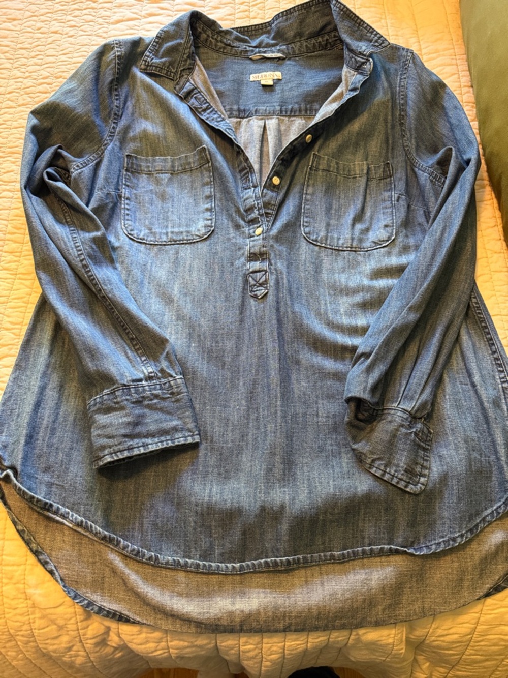 Merona Indigo Shirt with Button Tag Detail